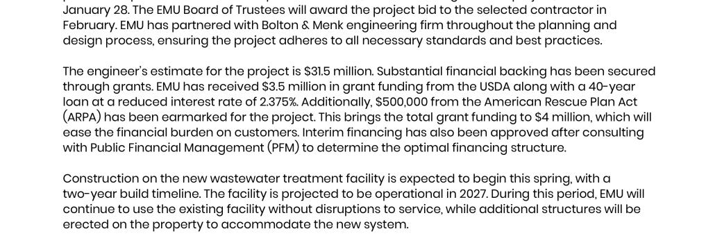 Progress on Emmetsburg Municipal Utilities Wastewater Treatment Facility Project